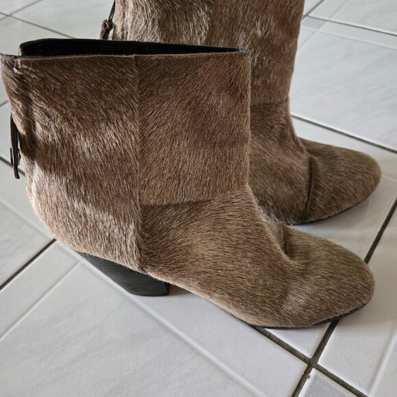 Rag & Bone Newbury Calf Hair Ankle Boots Oatmeal 8.5 - Picture 3 of 7